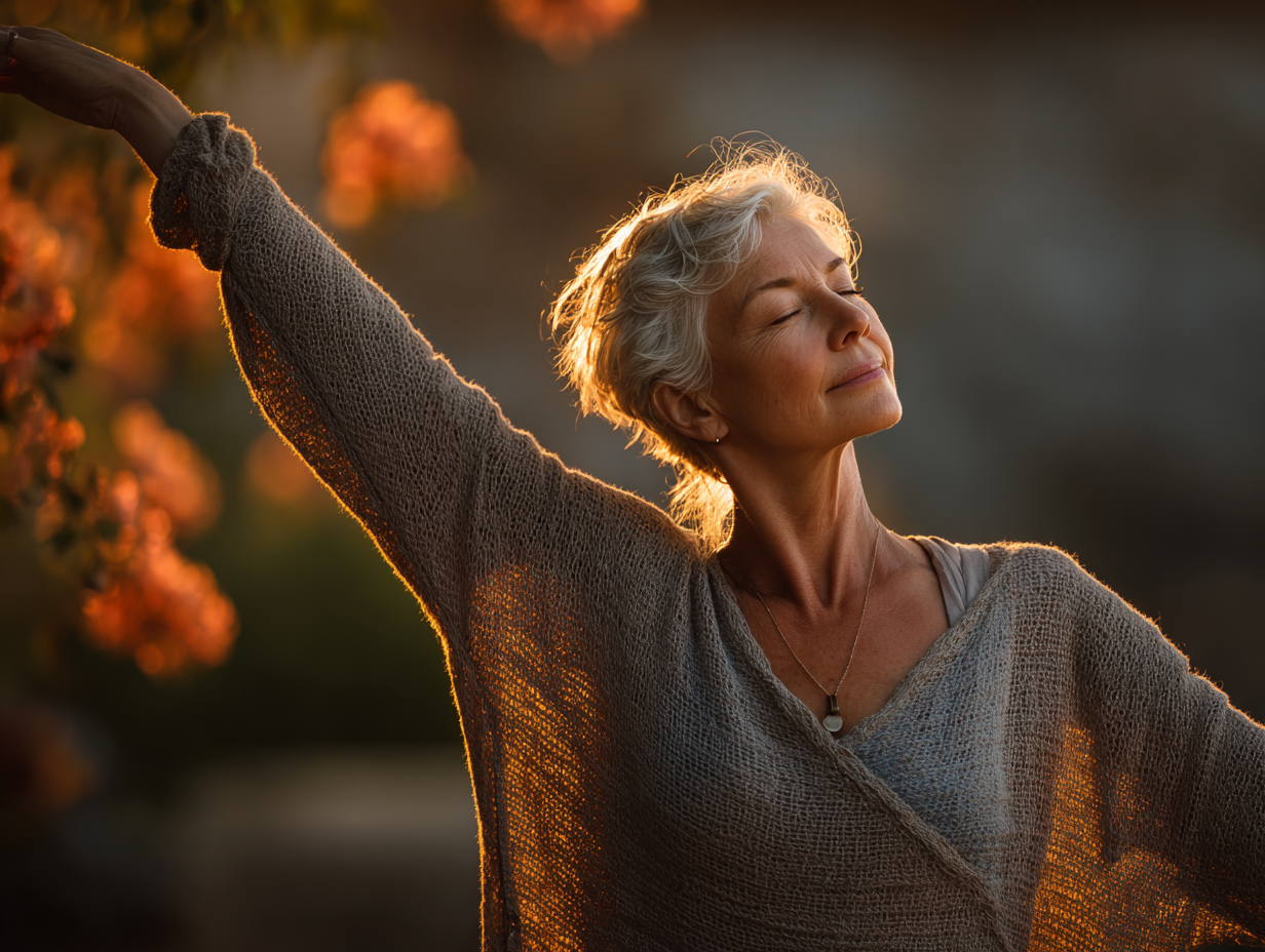 Інструктор йоги демонструє вправи для людей старшого віку